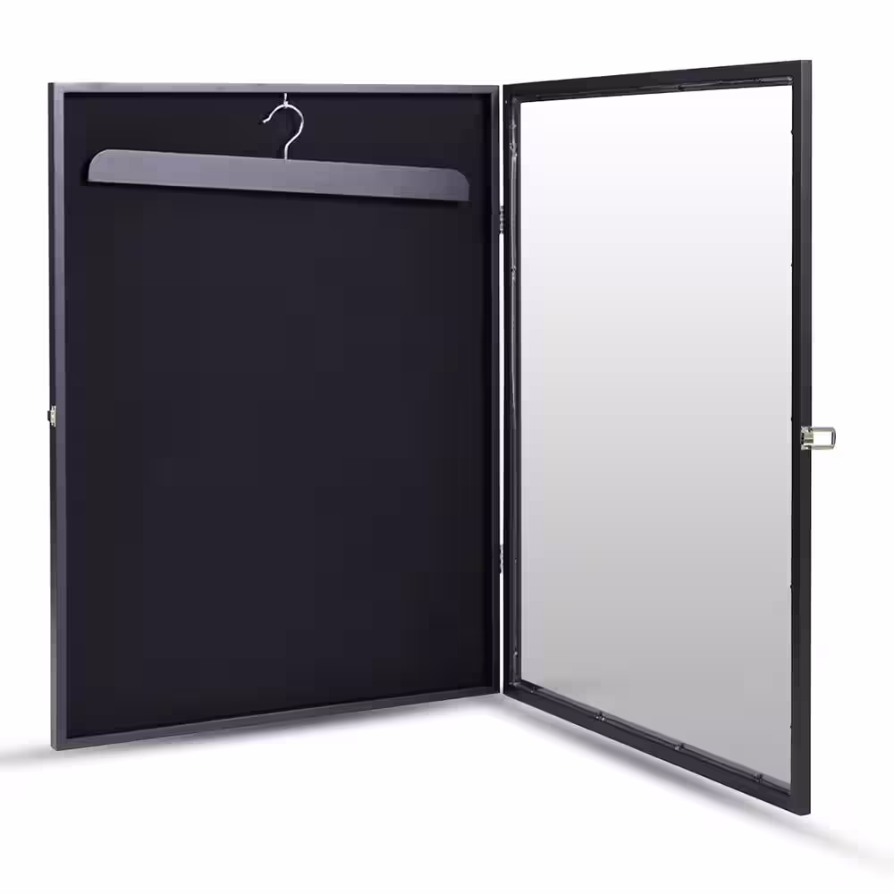 None 23 in. * 32 in. Jersey Shadow Box, Uniform Display Case, Picture Frame for Baseball, Basketball & Football Shirts, Black