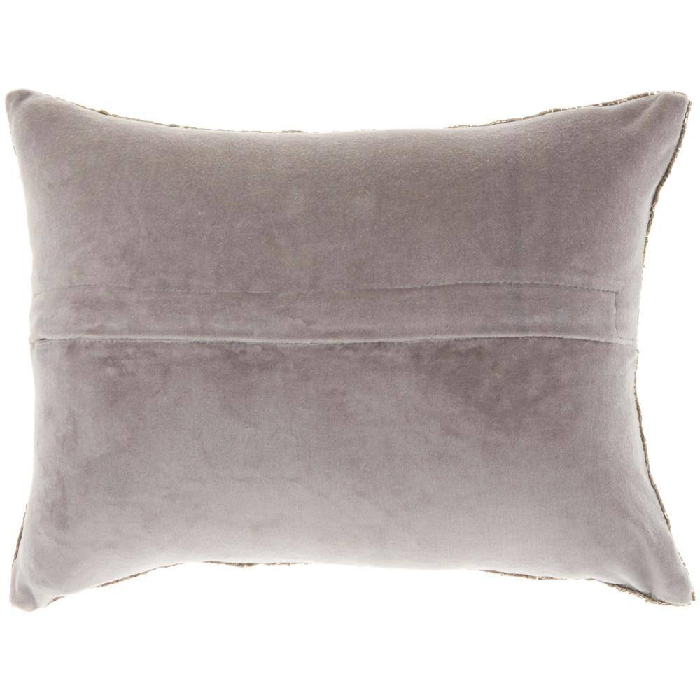 Mina Victory Luminescence Pewter Gray 14 in. x 10 in. Rectangle Throw Pillow
