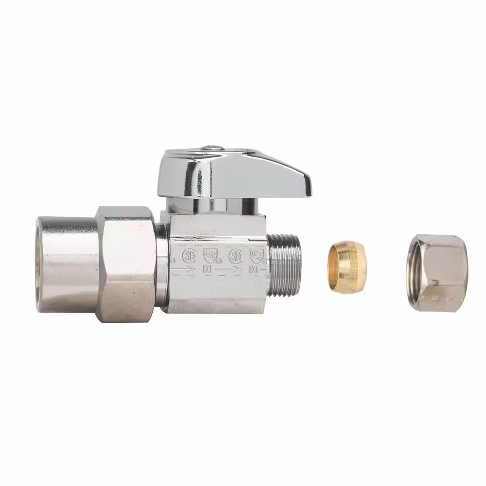 BrassCraft 1/2 in. CPVC Inlet x 3/8 in. Comp Outlet 1/4-Turn Straight Valve