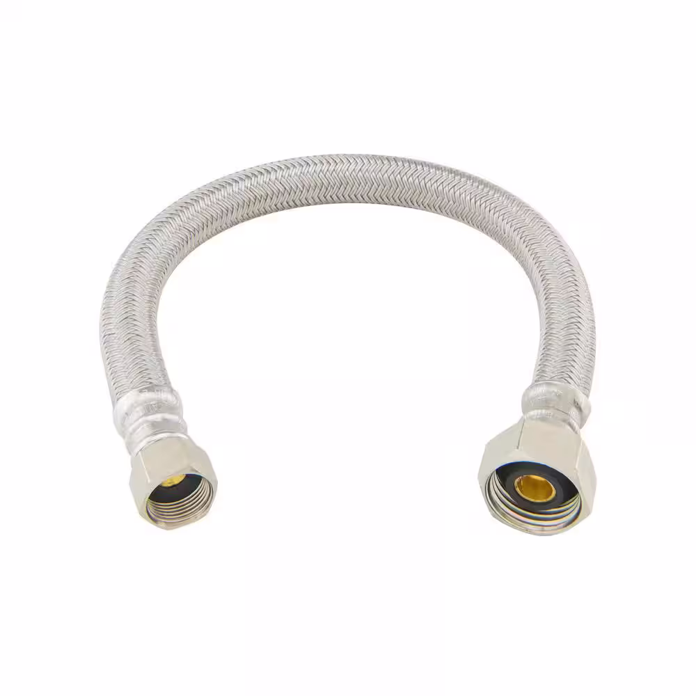 BrassCraft 3/8 in. Flare x 1/2 in. FIP x 12 in. Braided Polymer Faucet Supply Line