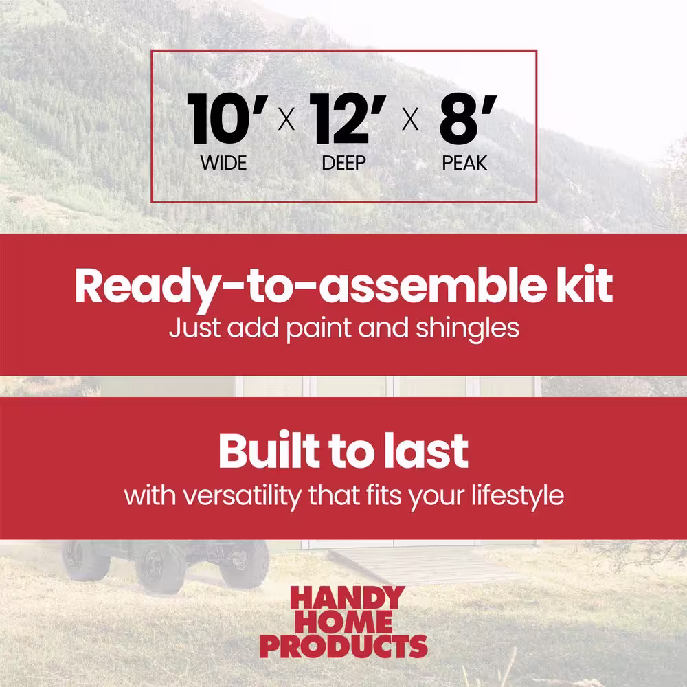 Handy Home Products Cumberland Do-It-Yourself 10 ft. x 12 ft. Outdoor Wood Shed Kit with Smartside and treated Floor Frame (120 sq. ft.)