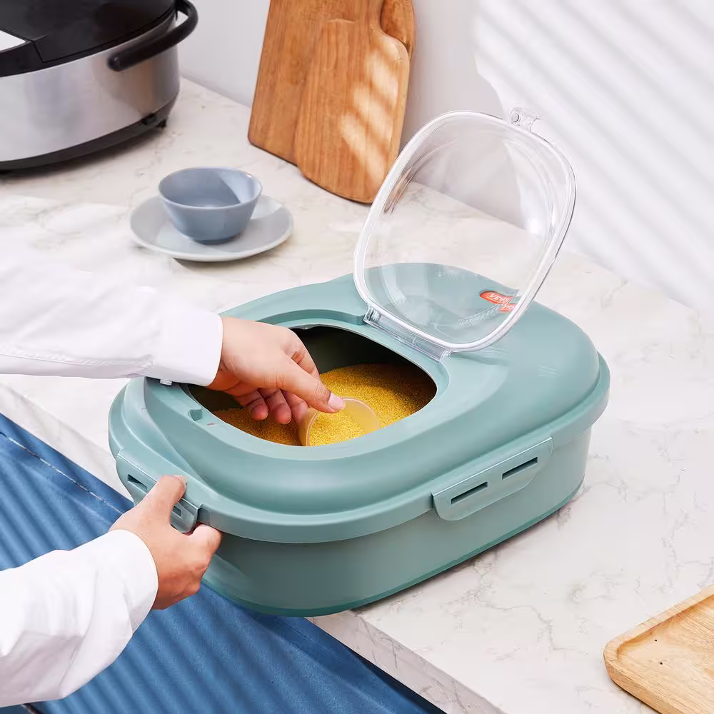 VEVOR Collapsible Dog Food Storage Container 50 lbs. Capacity Large Dispenser Bin with Attachable Casters