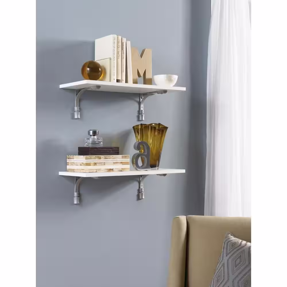 Rubbermaid White Laminated Wood Shelf 12 in. D x 48 in. L