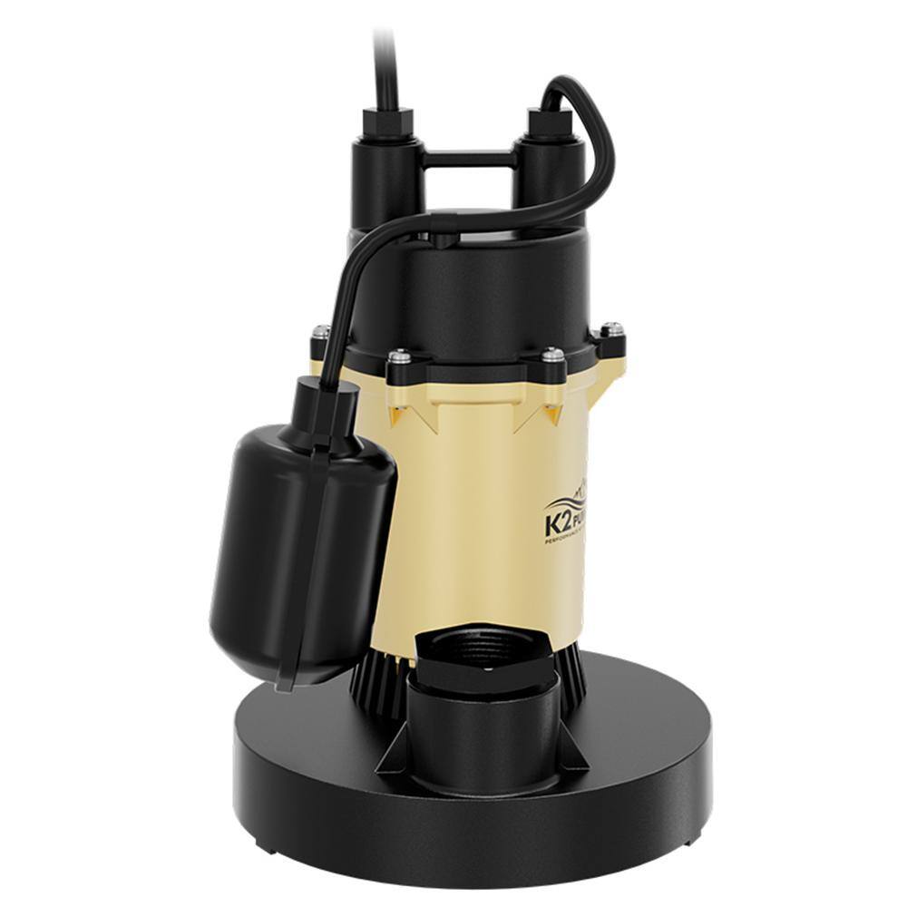 K2 1/3 HP Epoxy-Coated Aluminum and Thermoplastic Sump Pump with Tethered Switch