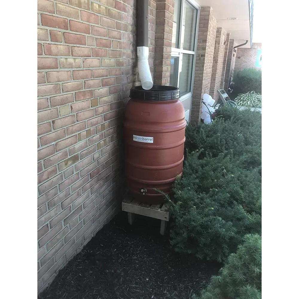 None Rain Barrel Stand Made from Reclaimed Wood
