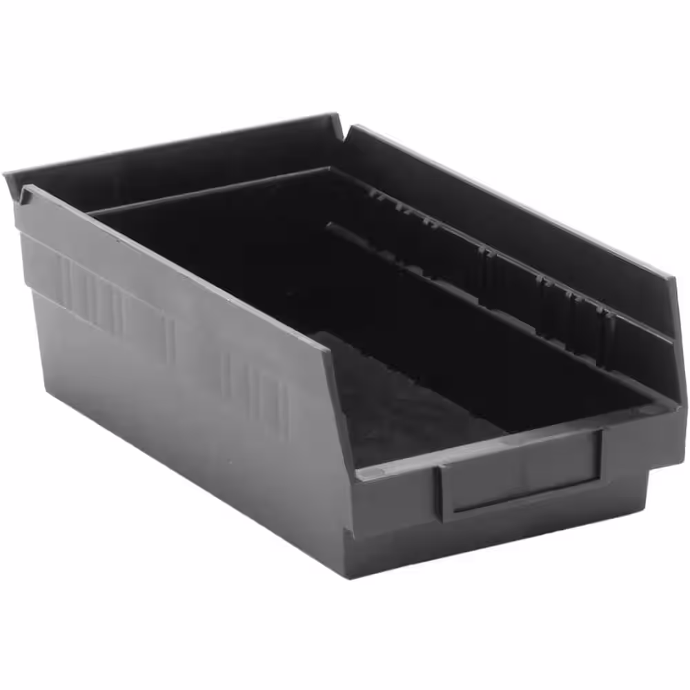 QUANTUM STORAGE SYSTEMS 4 In. Economy 2.59 Qt. Shelf Bin in Black (30-Pack)