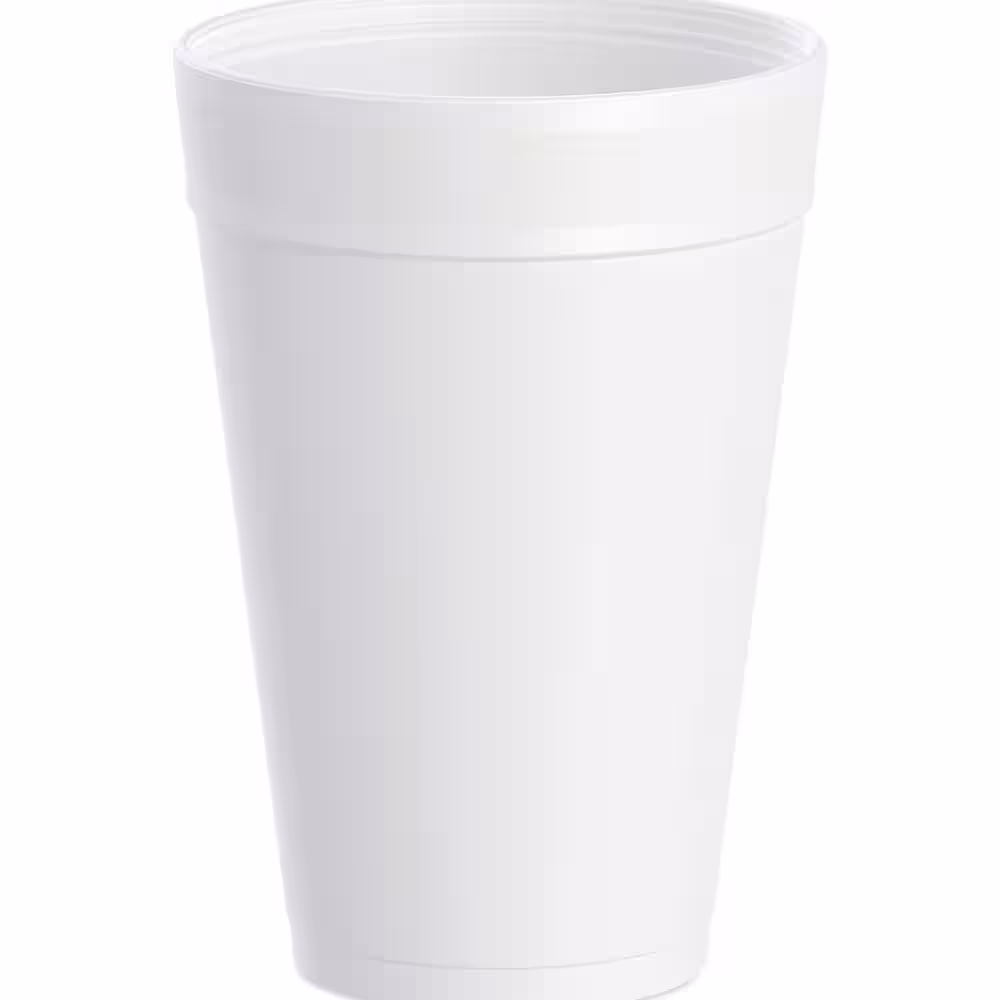 DART 32 oz. White Disposable Foam Cups (25/Bag 20 Bags/Carton)