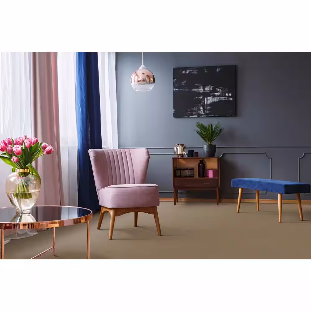 Home Decorators Collection Adalida - Relaxed Khaki - Beige 40 oz. SD Polyester Pattern Installed Carpet