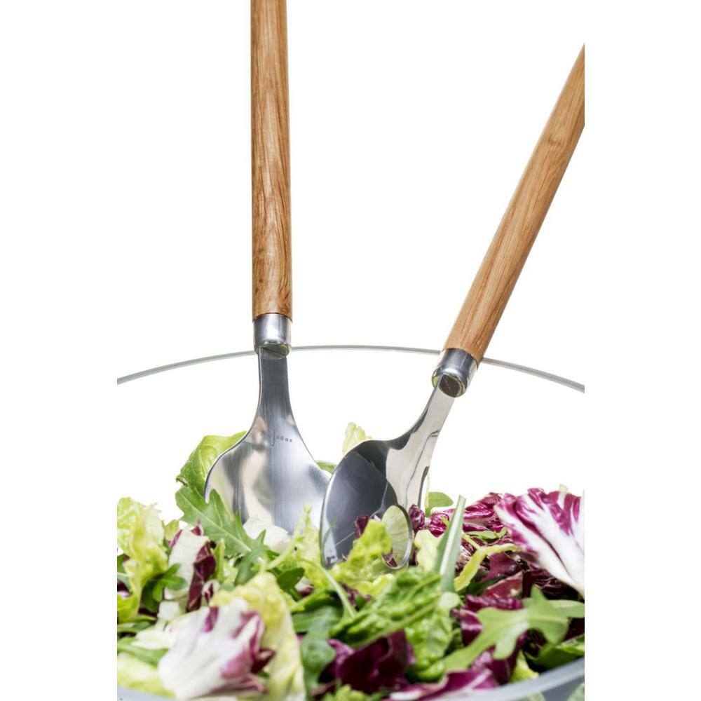Sagaform Nature Stainless Steel and Oak Salad Utensils