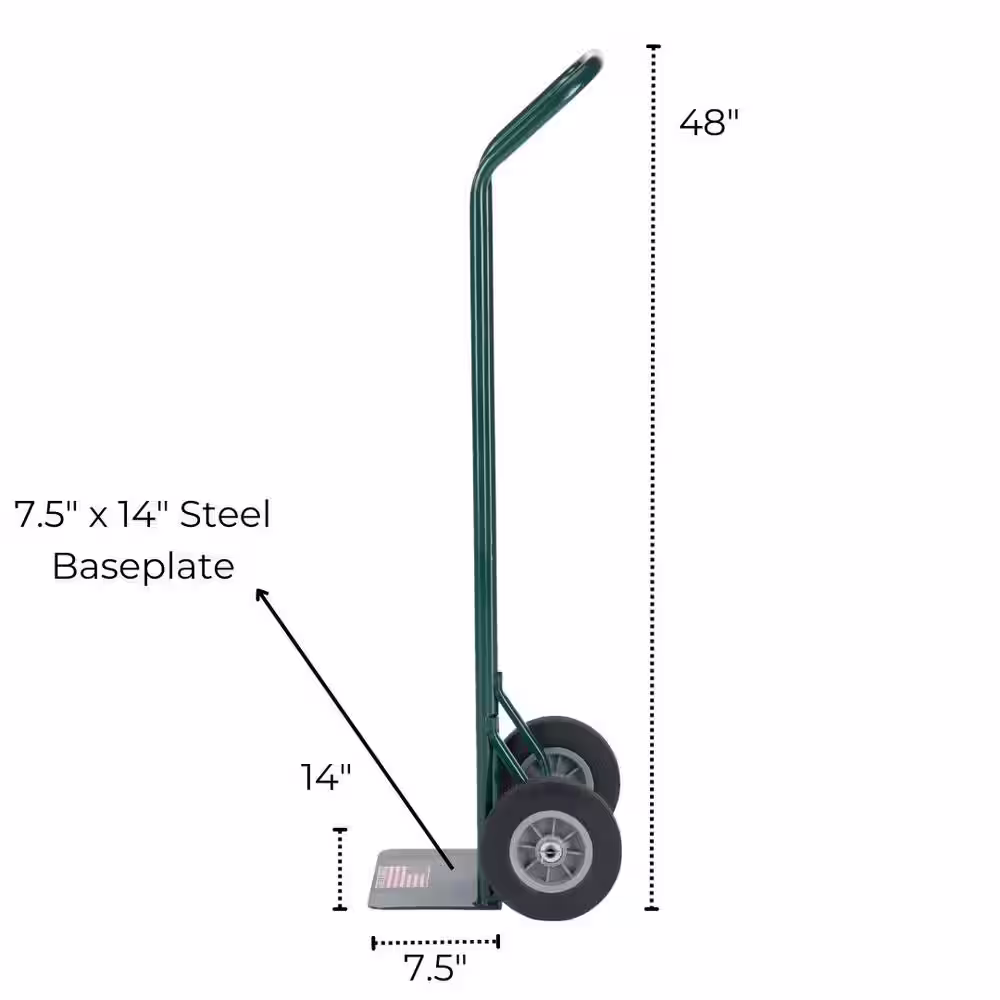HARPER 600lb Capacity Steel Continuous Frame Hand Truck with 8 in. Solid Rubber Wheels