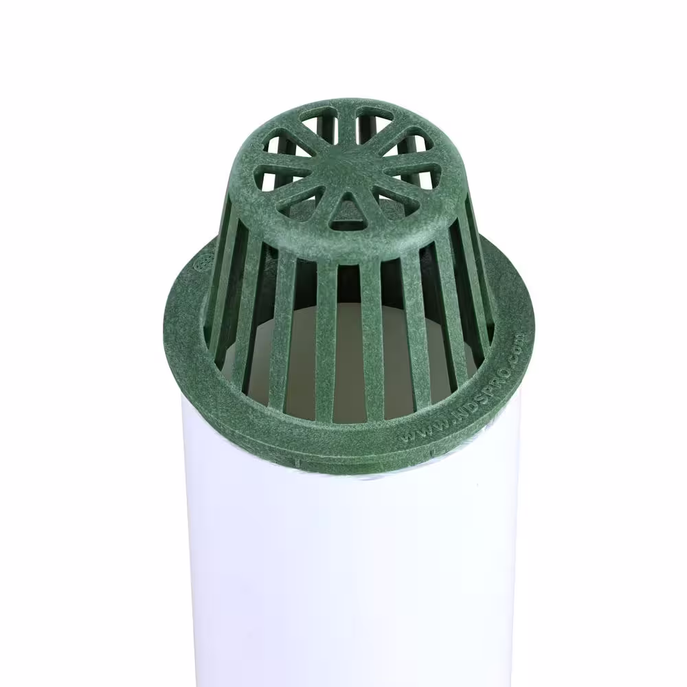 NDS 4 in. Plastic Round Atrium Drainage Grate in Green