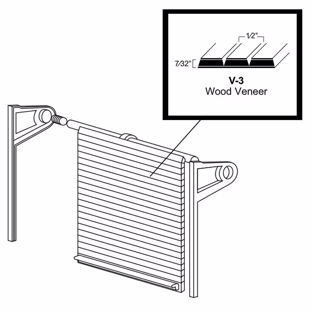 Omega National Products 24 in. x 18 in. Cherry Face Frame Veneer Tambour Door and Track Kit