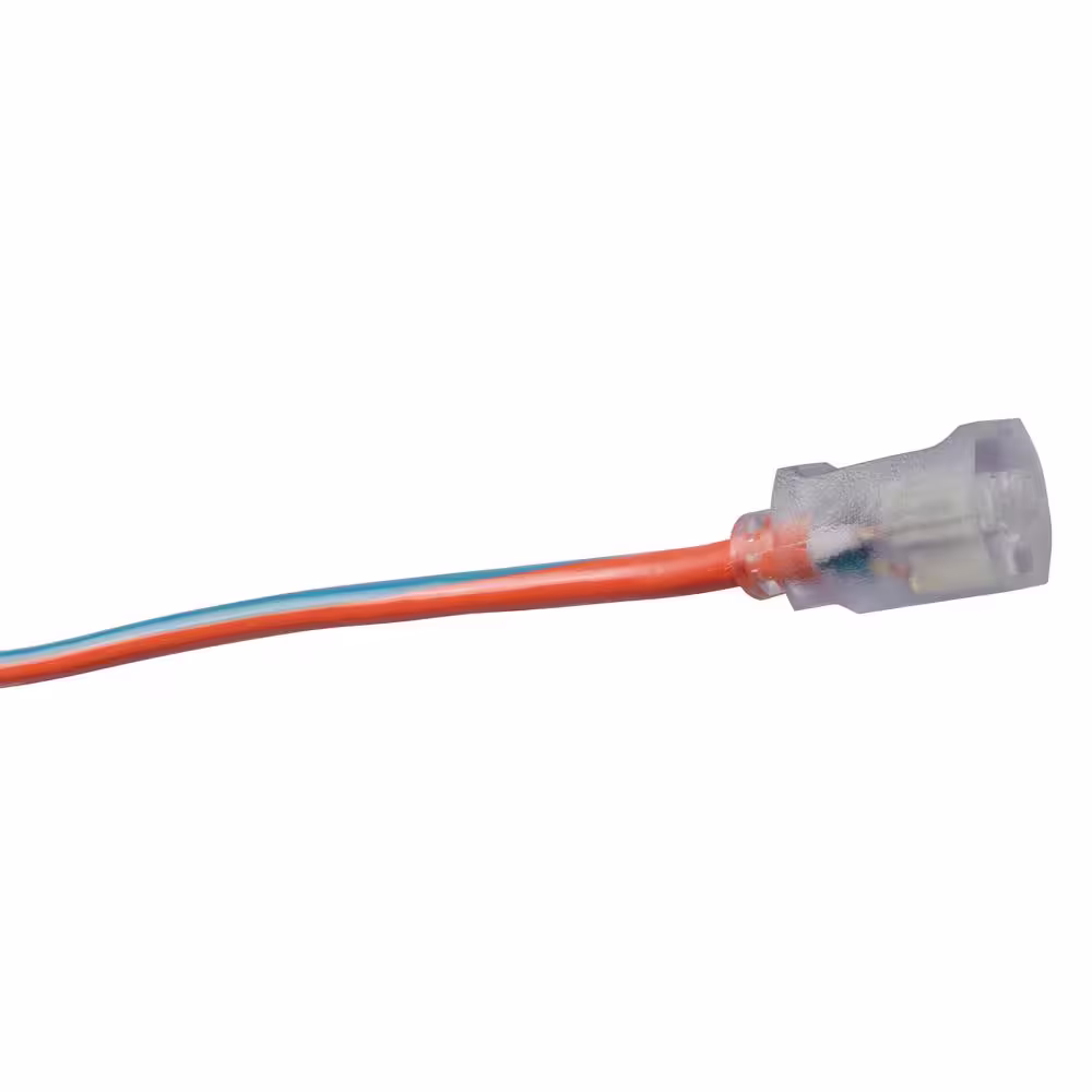 Southwire 100 ft. 12/3 SJTW Hi-Visbility Multi-Color Outdoor Heavy-Duty Extension Cord with Power Light Plug
