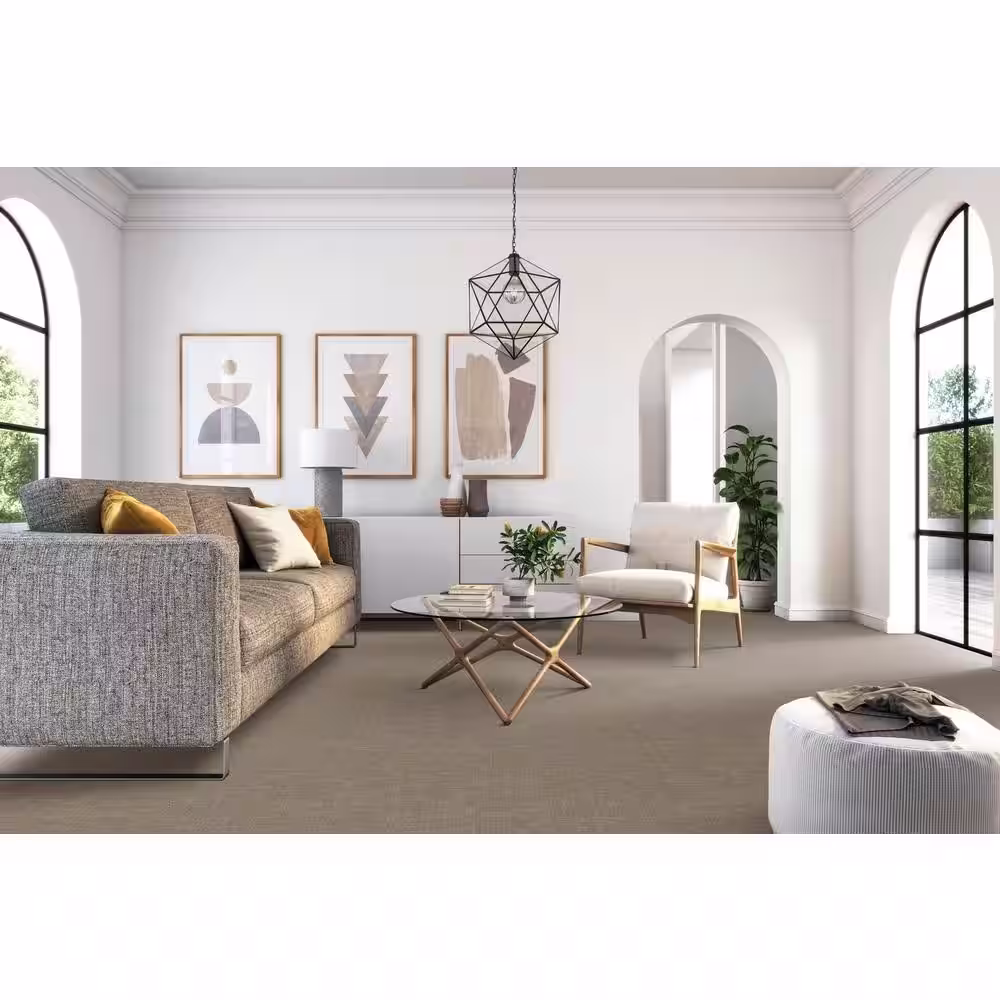 Home Decorators Collection Tailored - Porcelain - Beige 38 oz. SD Polyester Pattern Installed Carpet