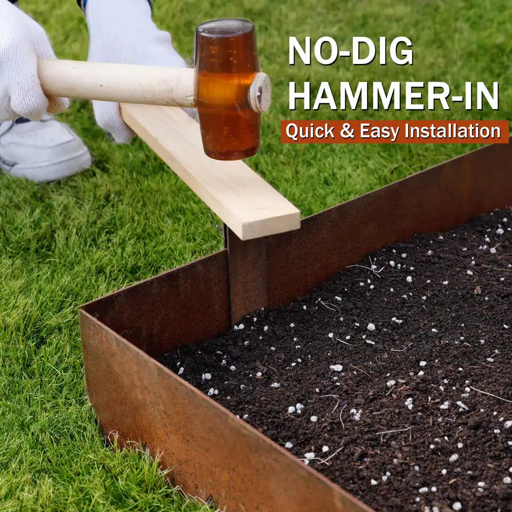 Worth Garden 40 in. x 5.5 in. 14-Gauge COR-TEN Steel Landscape Edging (6-Pack)