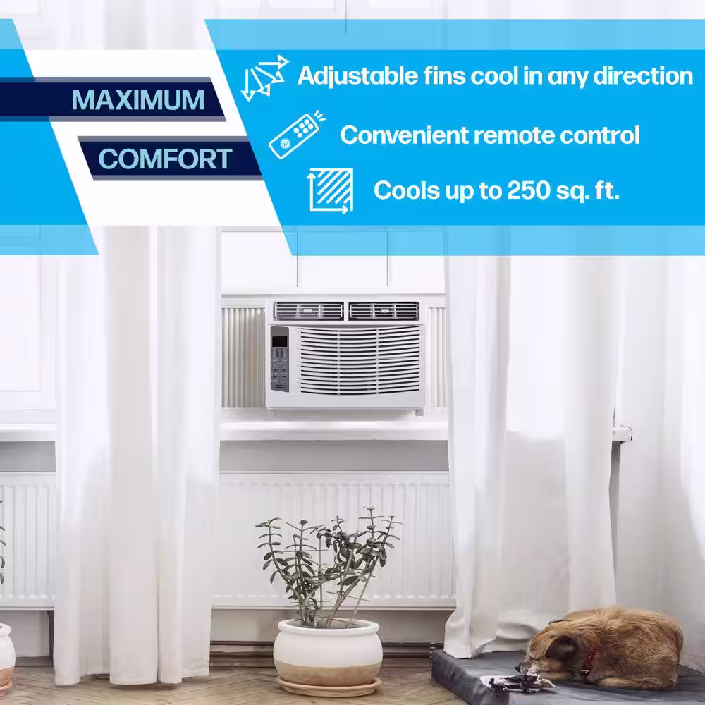 Arctic Wind 250 sq. ft. 6000 BTU Window Air Conditioner with Remote Control in White, 1AW6000DA, 115-Volt