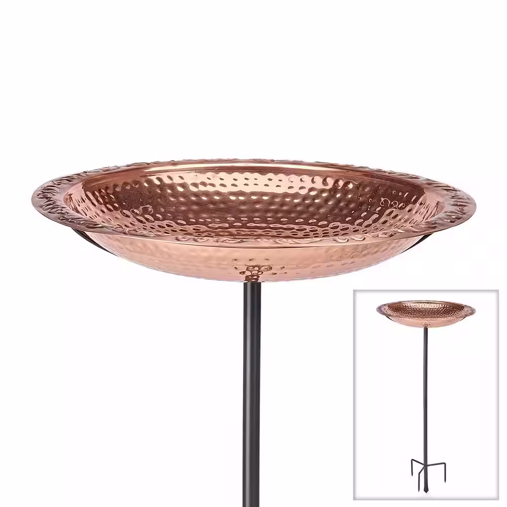 Good Directions Pure Copper 18 in. Bird Bath on Garden Pole
