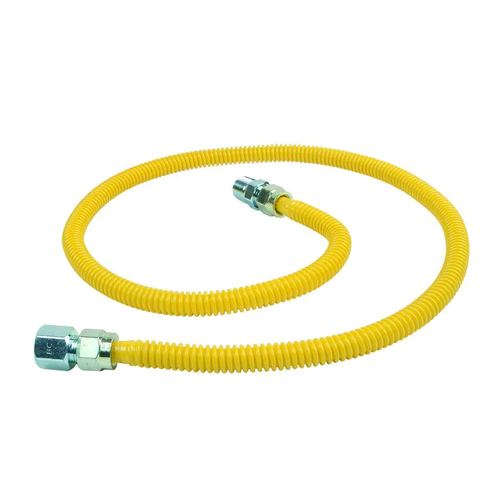 BrassCraft ProCoat 1/2 in. FIP x 1/2 in. MIP x 48 in. Stainless Steel Gas Connector 1/2 in. O.D. (60500 BTU)