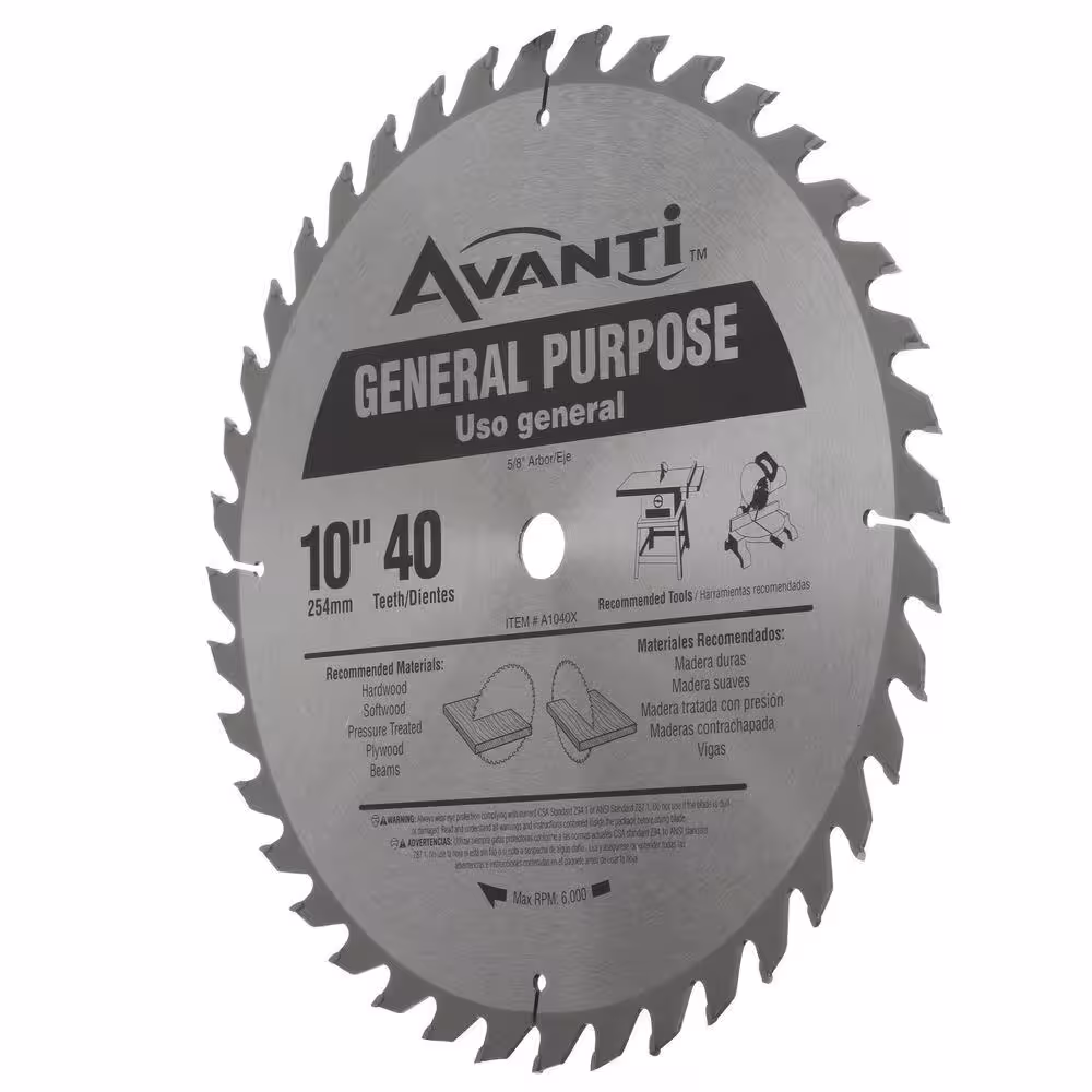 Avanti 10 in. x 40-Tooth General Purpose Circular Saw Blade