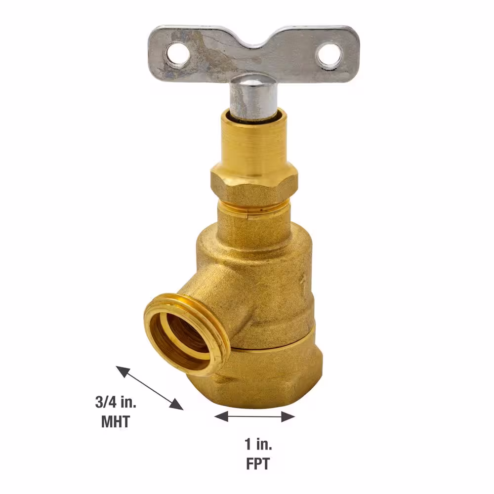 Everbilt 1 in. Brass FPT x MHT Bent Nose Loose Key Garden Valve