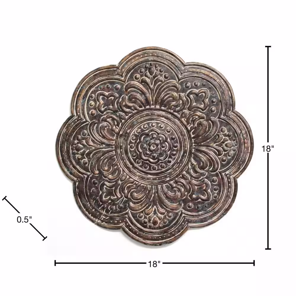 Stratton Home Decor Rustic Bronze Metal Medallion Wall Decor