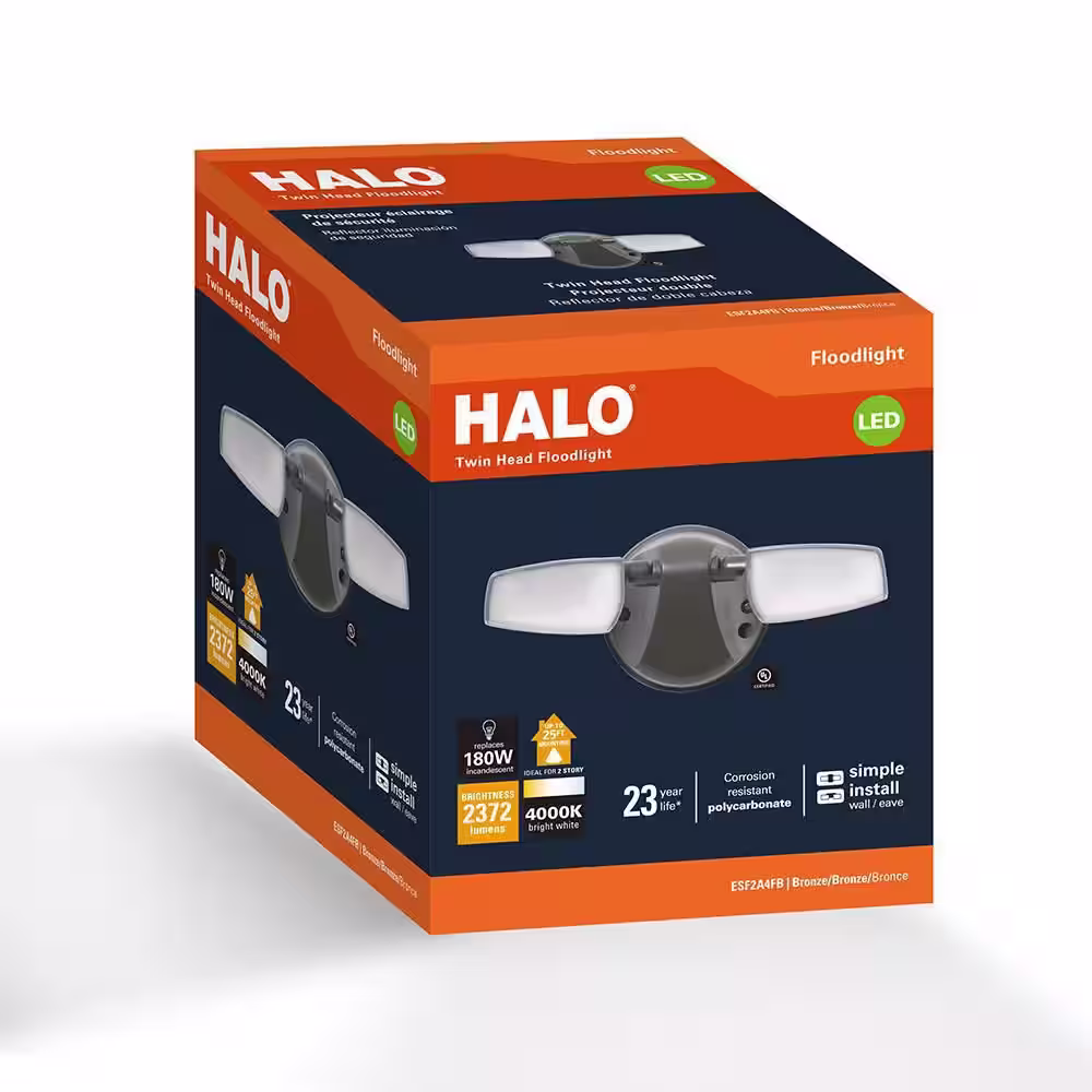 HALO ESF 23.9-Watt 4000K Bronze Outdoor Integrated LED Flood Light