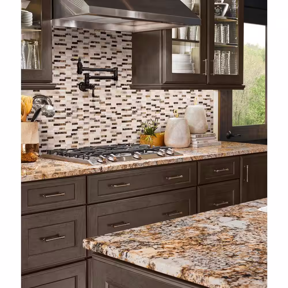 MSI Emperador Blend Splitface Peel and Stick 12 in. x 12 in. Mixed Marble Look Wall Tile (15 sq. ft./Case)