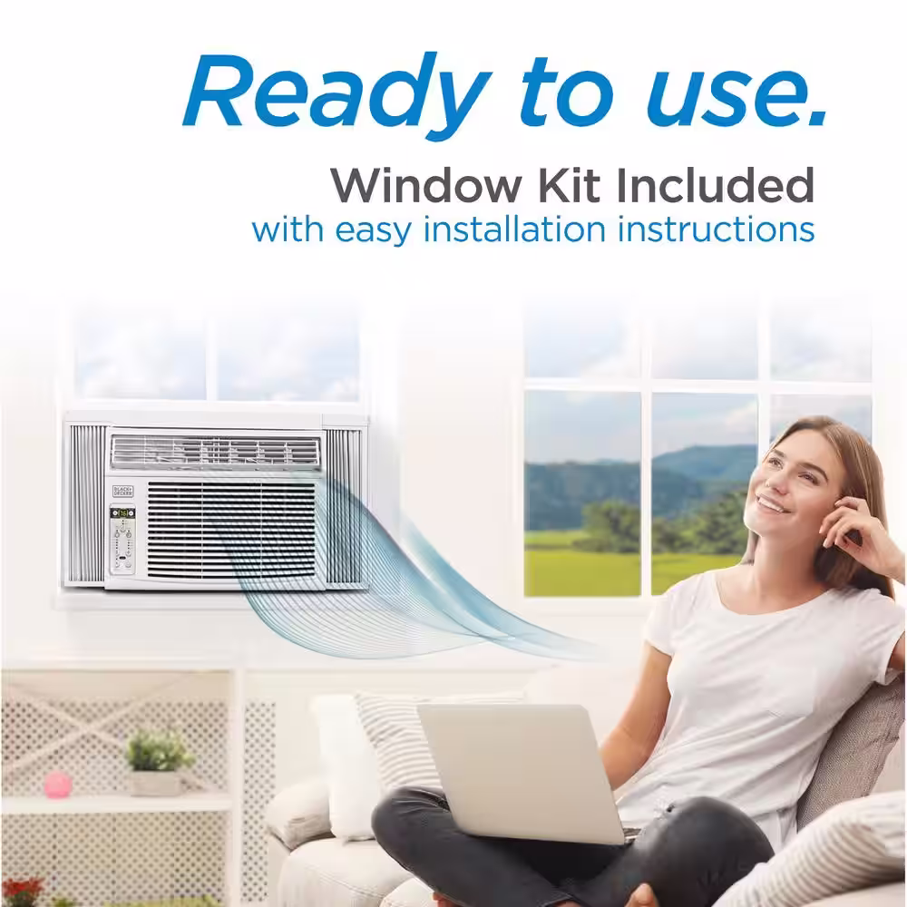 BLACK+DECKER 6,000 BTU Window Air Conditioner with Remote in White