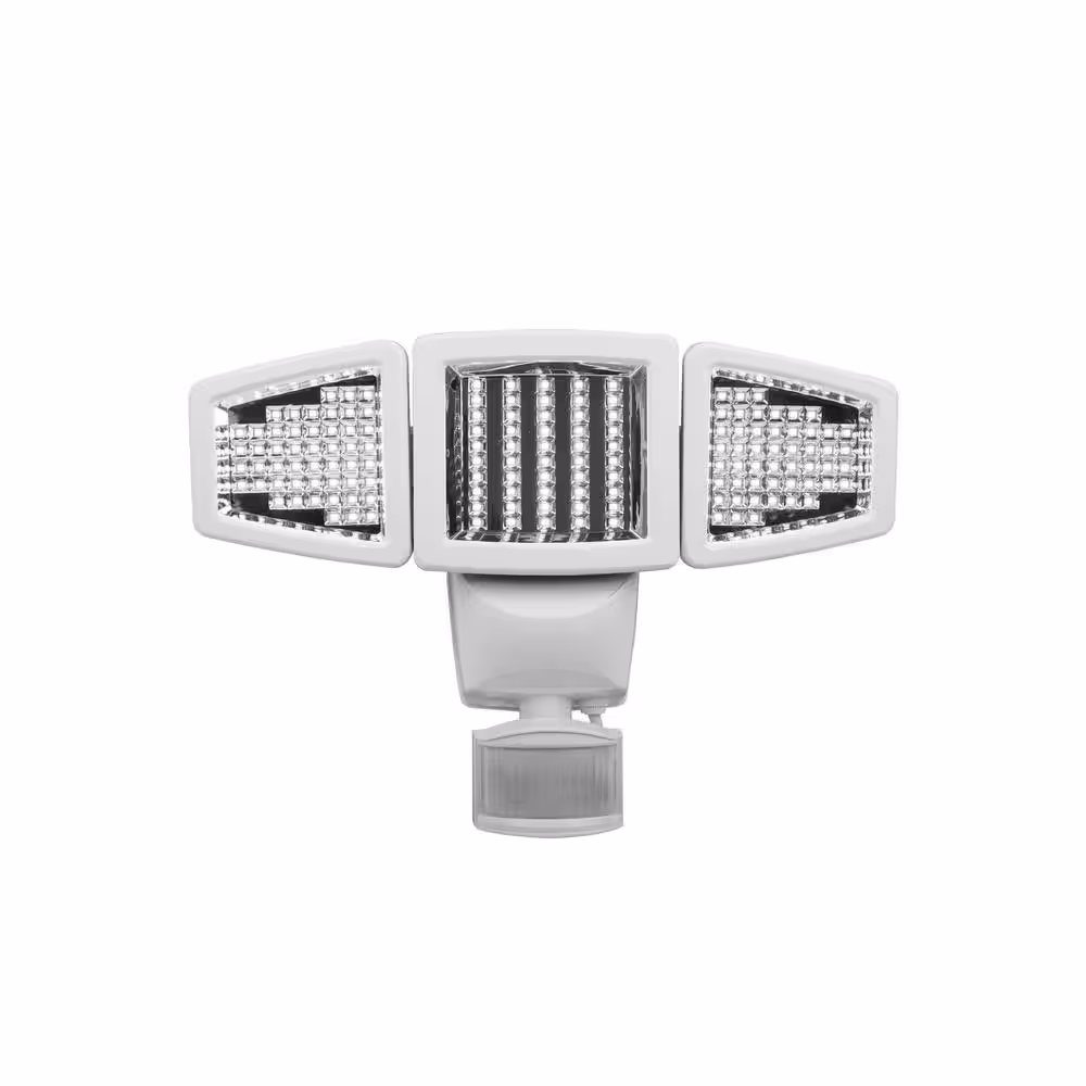Sunforce 150 LED White Outdoor Motion Activated Triple Head Solar Flood Light