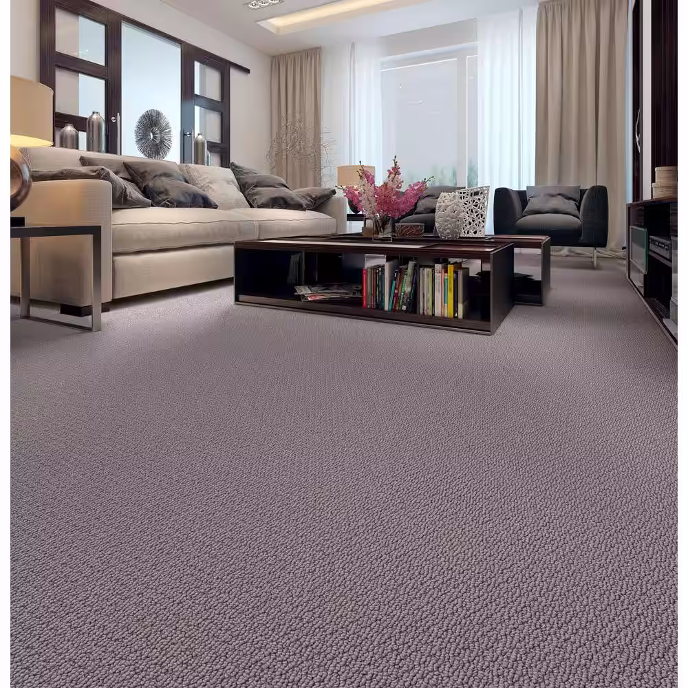 Home Decorators Collection Hickory Lane - Formal Affair - Gray 32.7 oz. SD Polyester Loop Installed Carpet