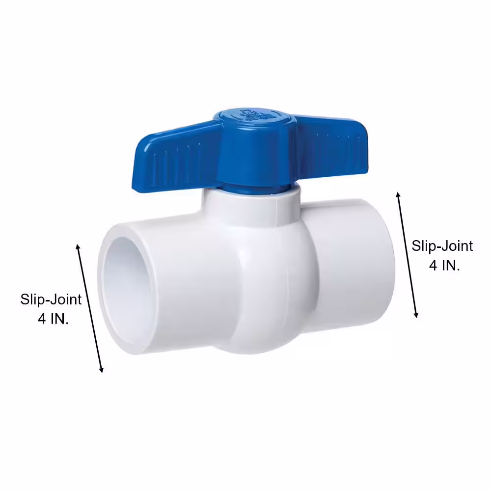 HOMEWERKS 4 in. Solvent x 4 in. Solvent Schedule 40 PVC Ball Valve