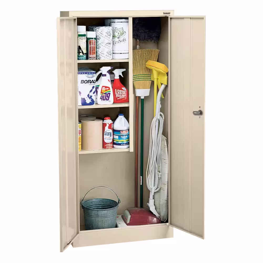 Sandusky Supply ( 30 in. W x 66 in. H x 18 in. D ) Freestanding Cabinet with 3 Fixed Shelves in Putty