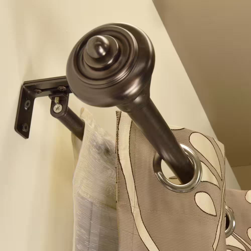 Versailles Home Fashions 42 in. - 78 in. Steel Double-Up Single Rod in Espresso