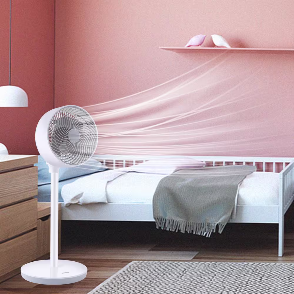 None 7 in. Indoor Stand Fan, Air Circulation Fan with 3-Speed, 15-Hour Timer, 70Â° Oscillation and Remote Control