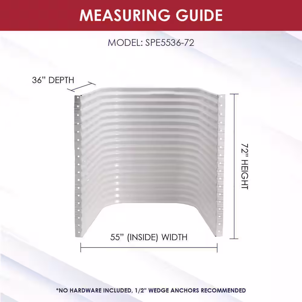 SHAPE PRODUCTS 55 in. W x 36 in. D x 72 in. H White Steel Egress Window Well
