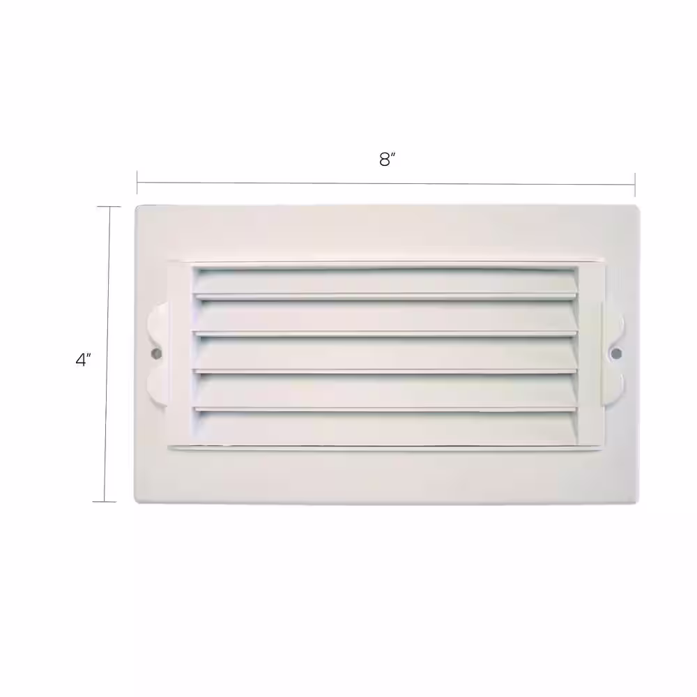 None 8 in. x 4 in. Plastic 1-Way Ceiling Register, White