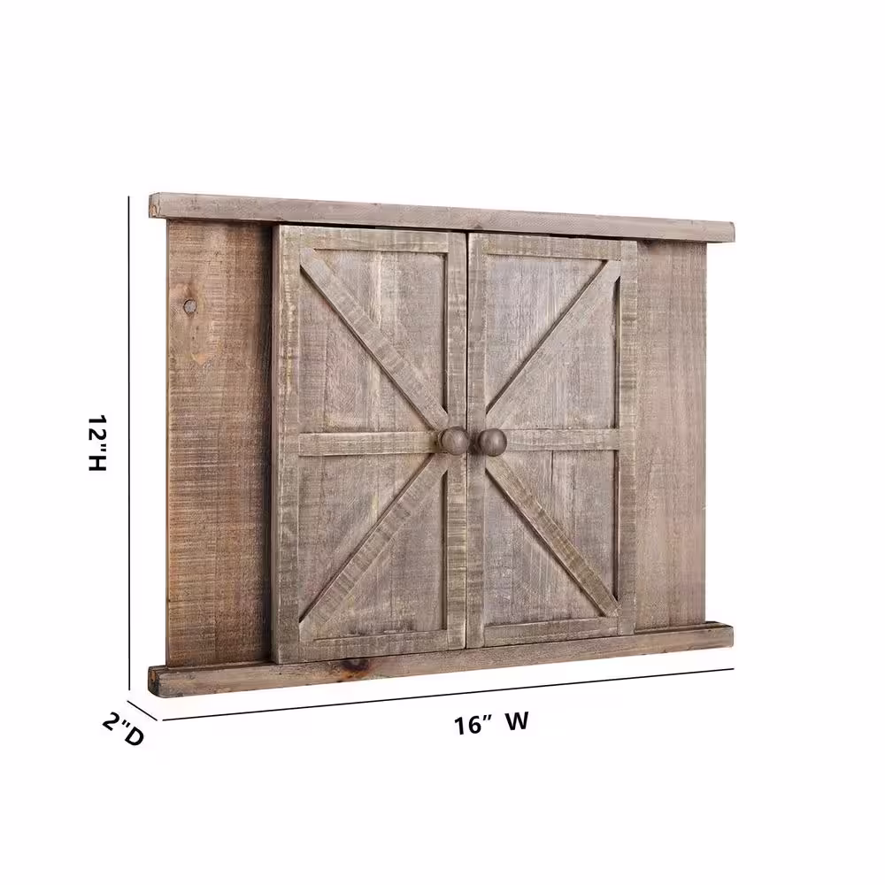 None 5 in. x 7 in. Rustic Brown 2-Opening Barn Door Wood Picture Frame