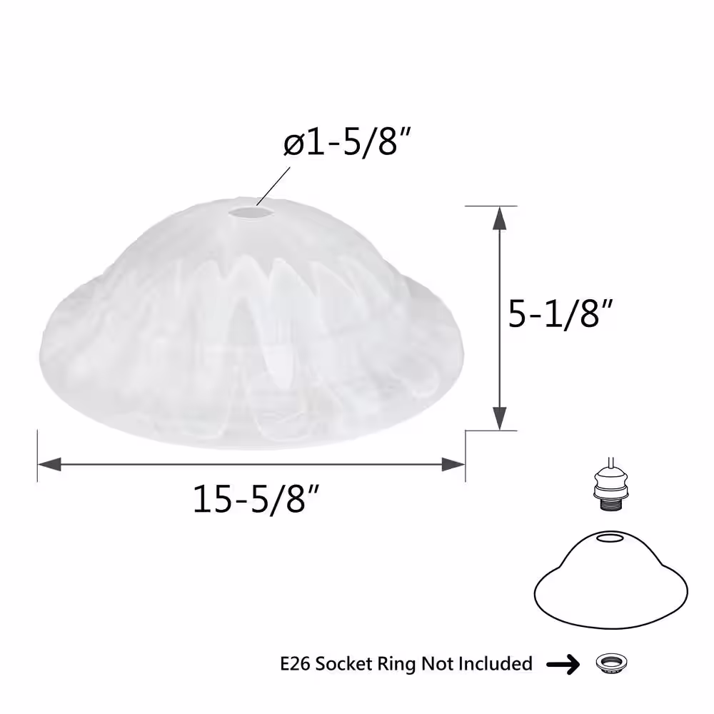 None 5-1/8 in. Alabaster Torchiere Replacement Glass Shade