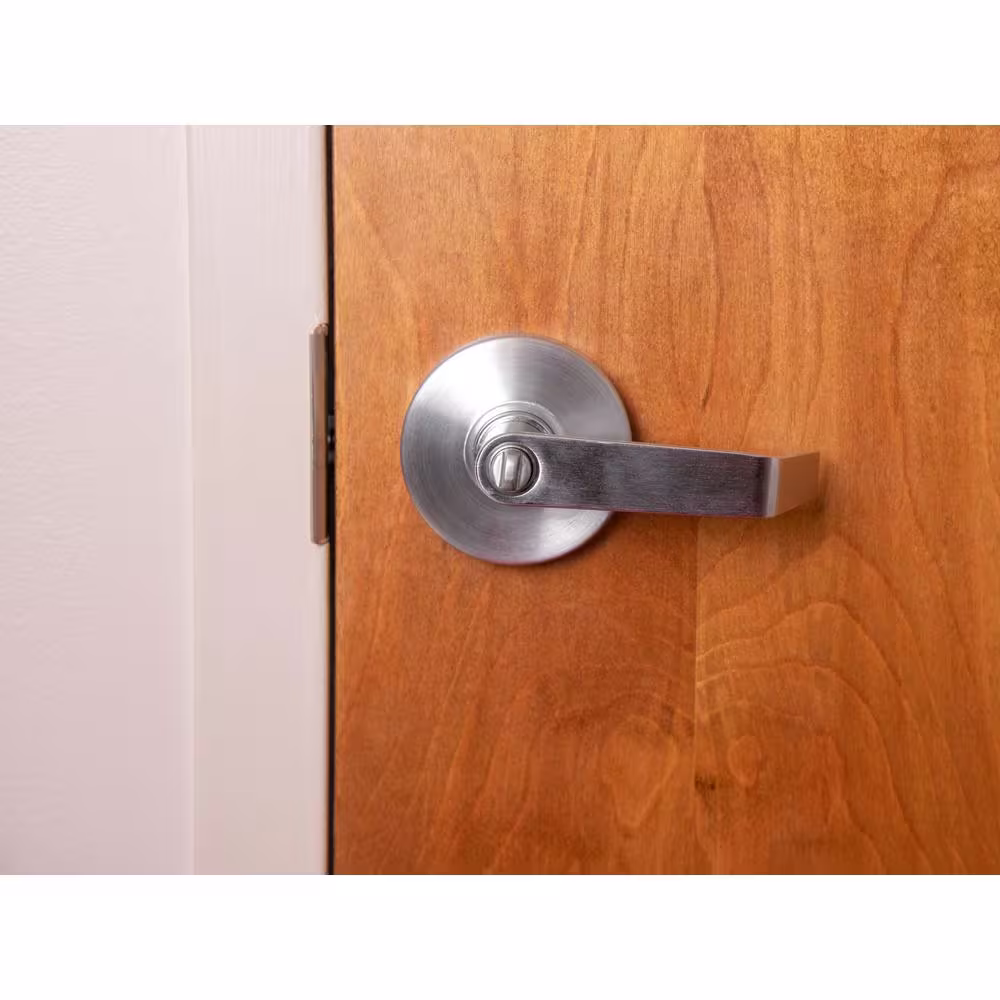 Taco Heavy-Duty Brushed Chrome Grade 1 Commercial Cylindrical Entry Door Lever/Handle with Lock