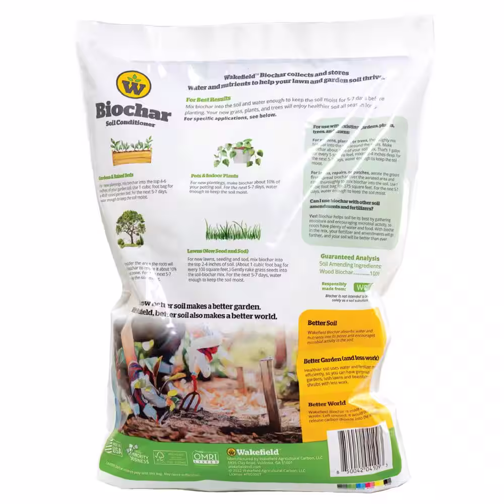 WAKEFIELD BioChar Premium Soil Amendment - 1 cu. ft. Bag