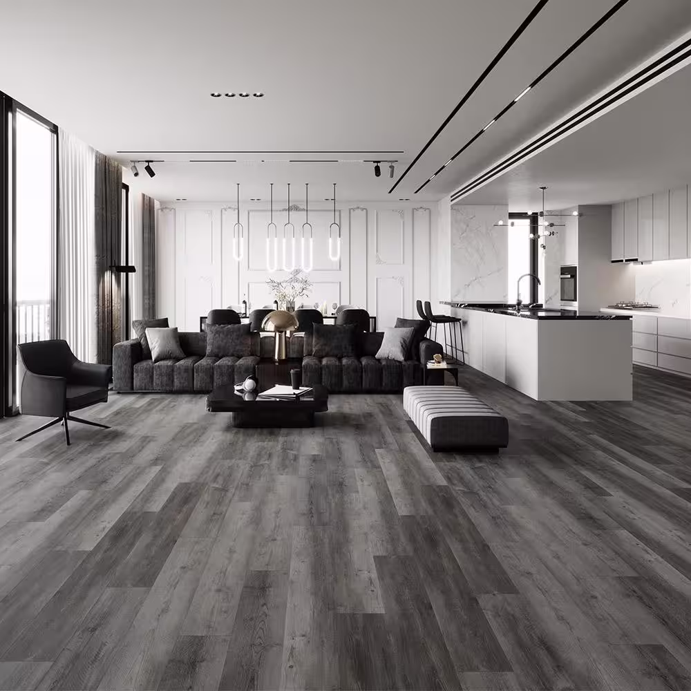 ACQUA FLOORS Urban Still Water 12 MIL x 7.2 in. W x 48 in. L Click Lock Waterproof Luxury Vinyl Plank Flooring (24 sqft/case)