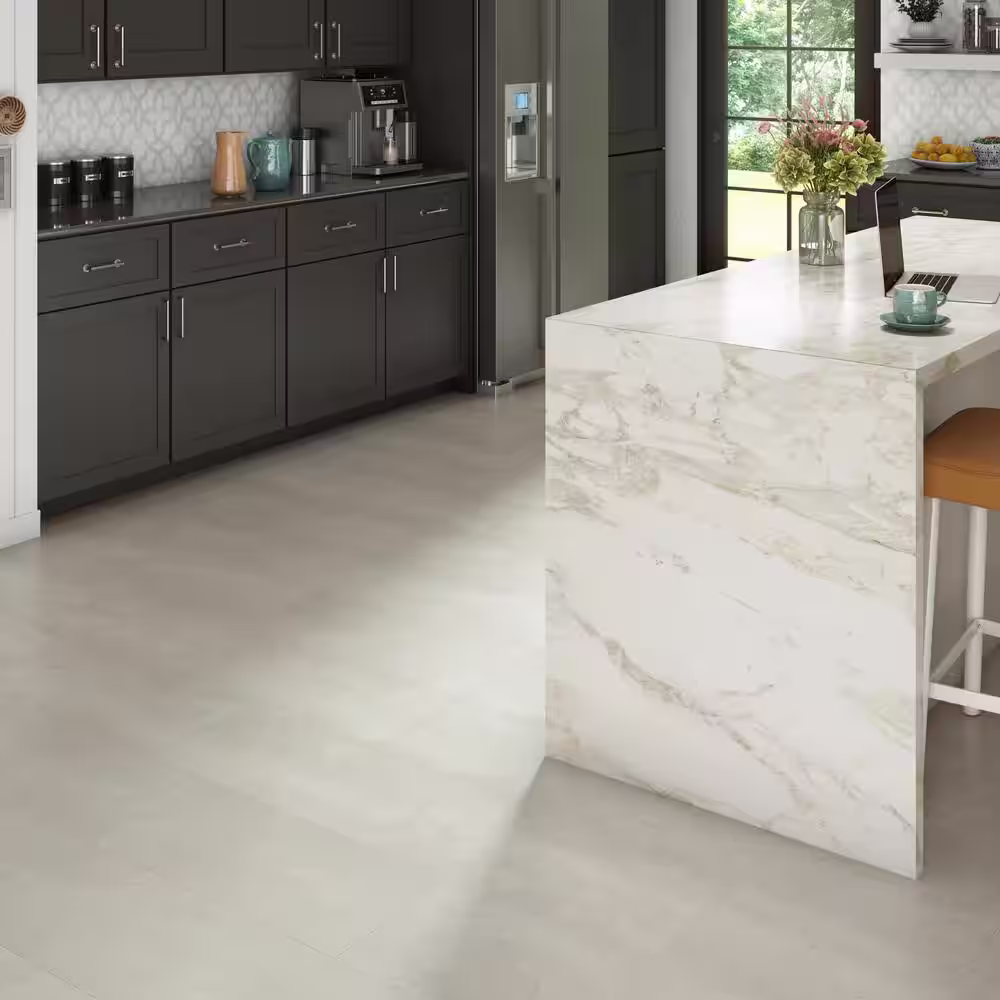 DuraDecor Classy Chic Silver Screen 12 in. W x 24 in. L Click Lock Waterproof Vinyl Tile Flooring (19.4 sqft/case)