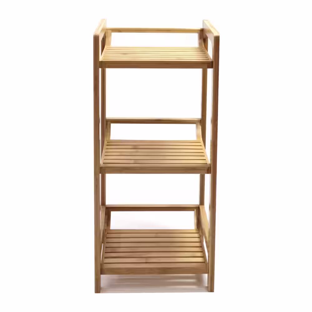 Redmon 3-Tier Bamboo Shelving Unit (12 in. W x 28 in. H x 12 in. D)