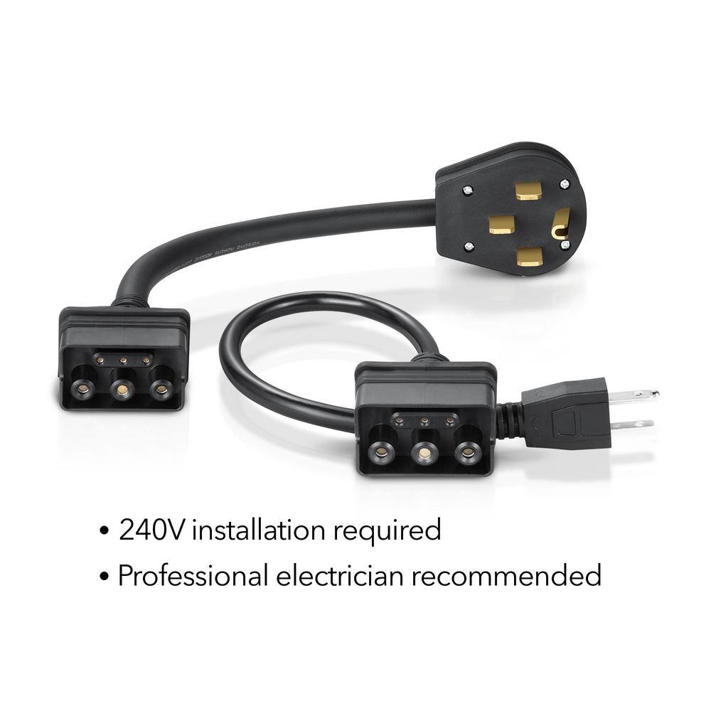LECTRON Level 1/Level 2 J1772 EV Charger (12A/32A) with Dual Charging Plugs (NEMA 5-15 and 14-50) for J1772 EVs (White)