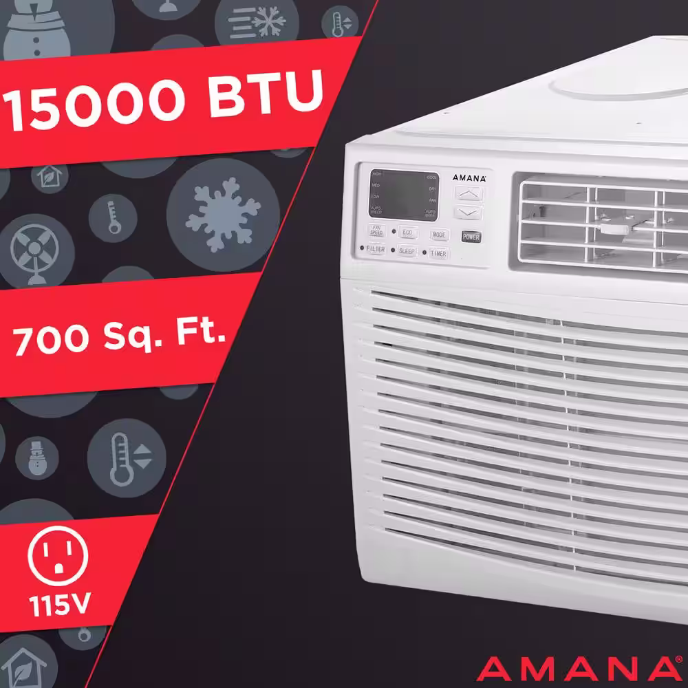 Amana 15,000 BTU 115-Volt Window-Mounted Air Conditioner with Remote Control in White