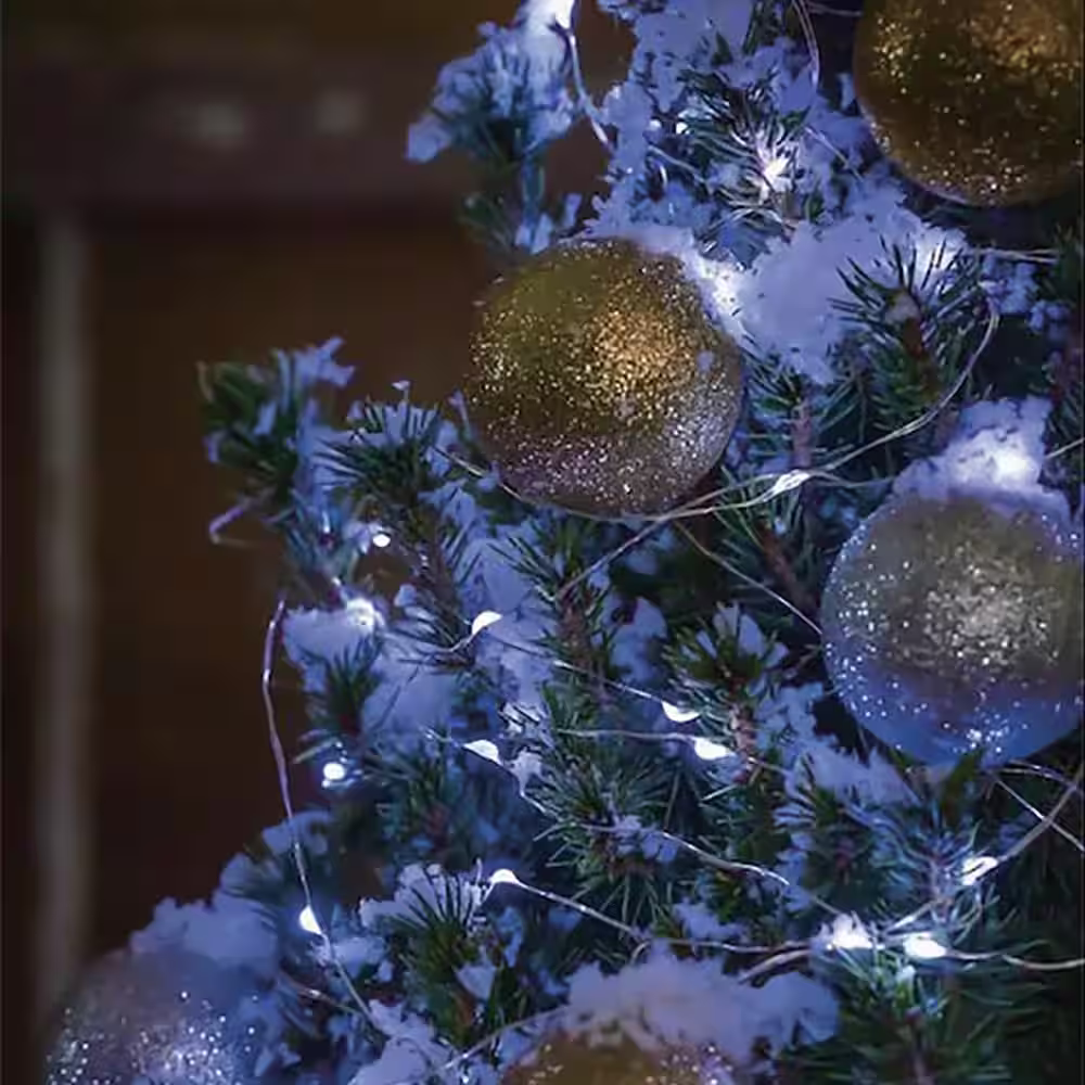 None Outdoor/Indoor 45-5/8 ft. Plug-In Mini Bulb 120-Light Cool White LED Fairy String Light