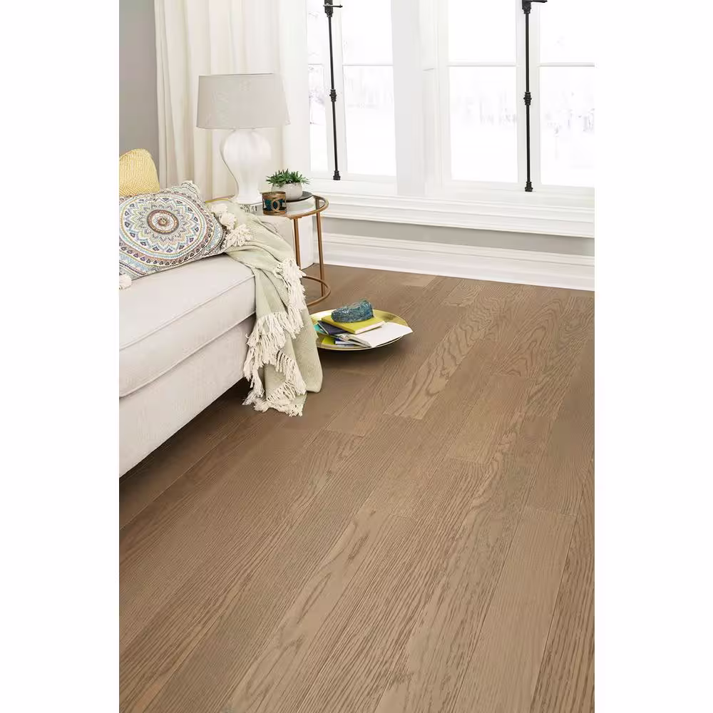 OptiWood Banff White Oak 7 mm T x 5 in. W Waterproof Wire Brushed Engineered Hardwood Flooring (16.7 sqft/case)
