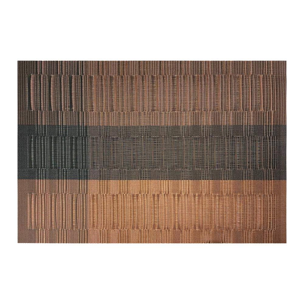 Kraftware EveryTable 18 in. x 12 in. Coffee & Black Bamboo PVC Placemat (Set of 6)