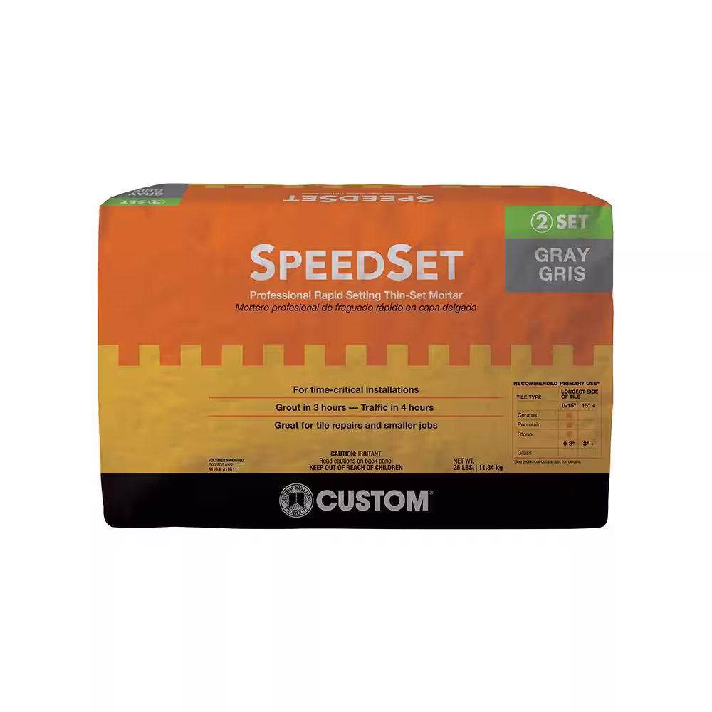 Custom Building Products SpeedSet 25 lb. Gray Fortified Thinset Mortar (56 Bags / Pallet)