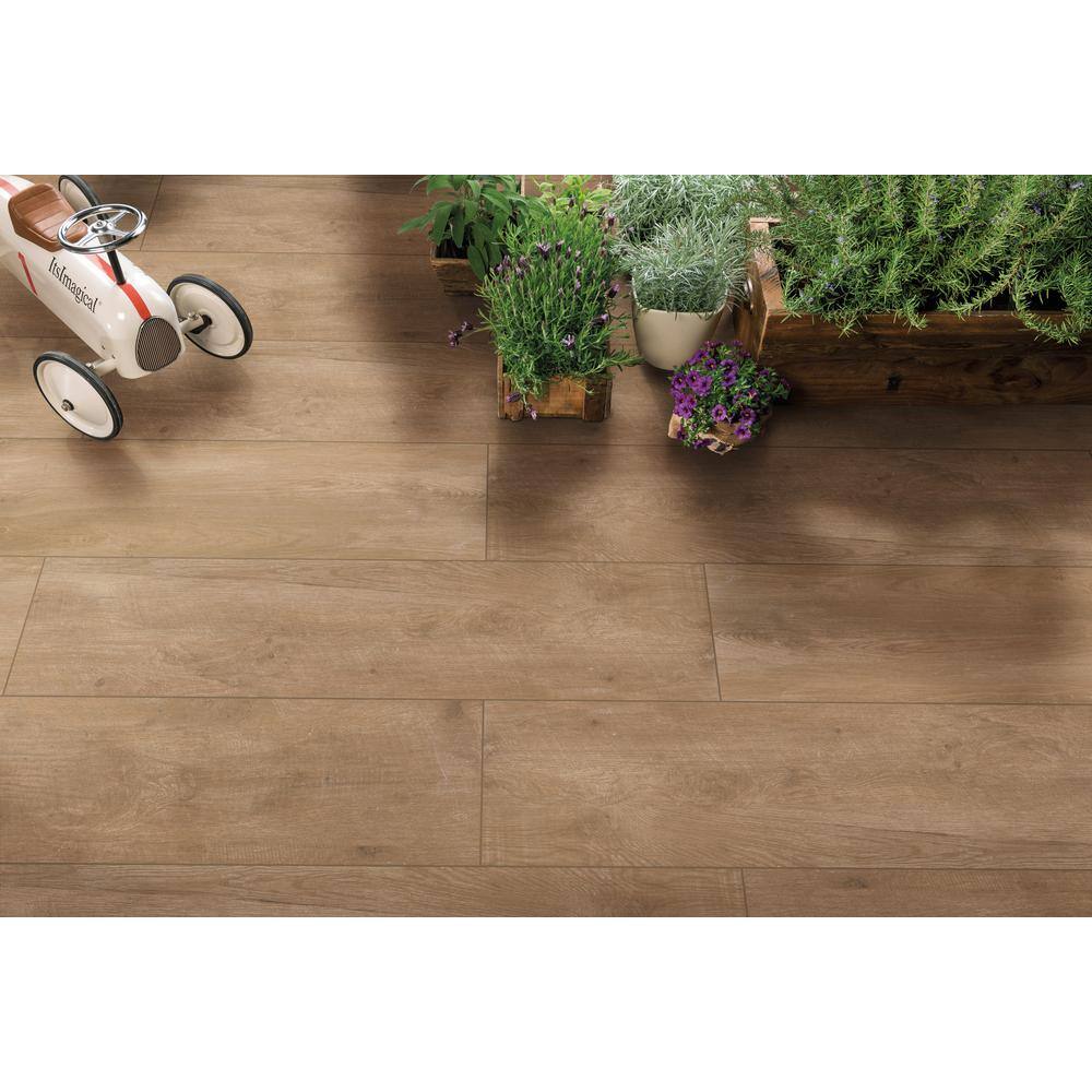 MSI 12 in. x 48 in. Lukas Brown Porcelain Paver Tile, Brown (8 sq. ft./Case)